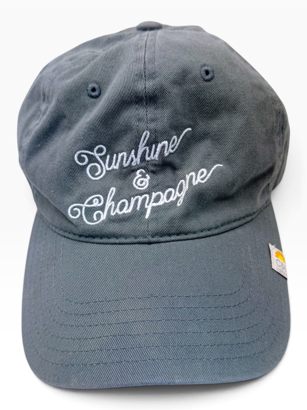 C&C California “Sunshine & Champagne” Baseball Cap in Slate Blue w White Script